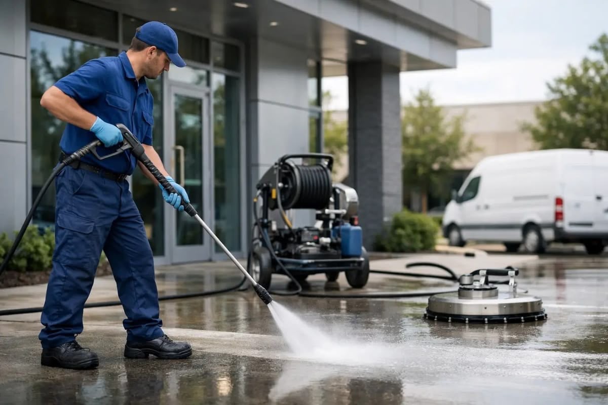 Pavimento exterior recuperado con lavado a presión